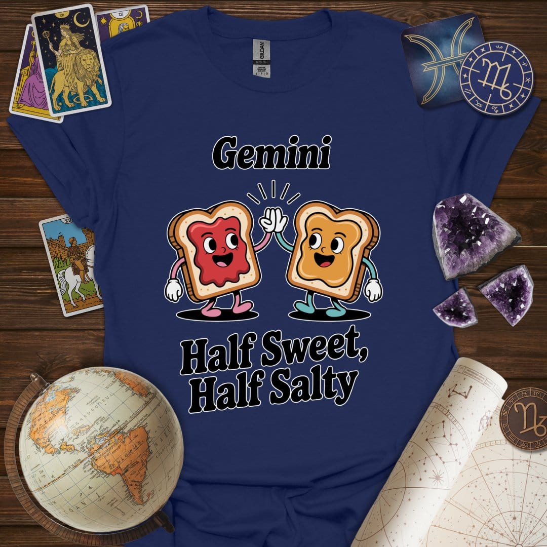 Printify T-Shirt Navy / S Gemini Zodiac Bread T-Shirt