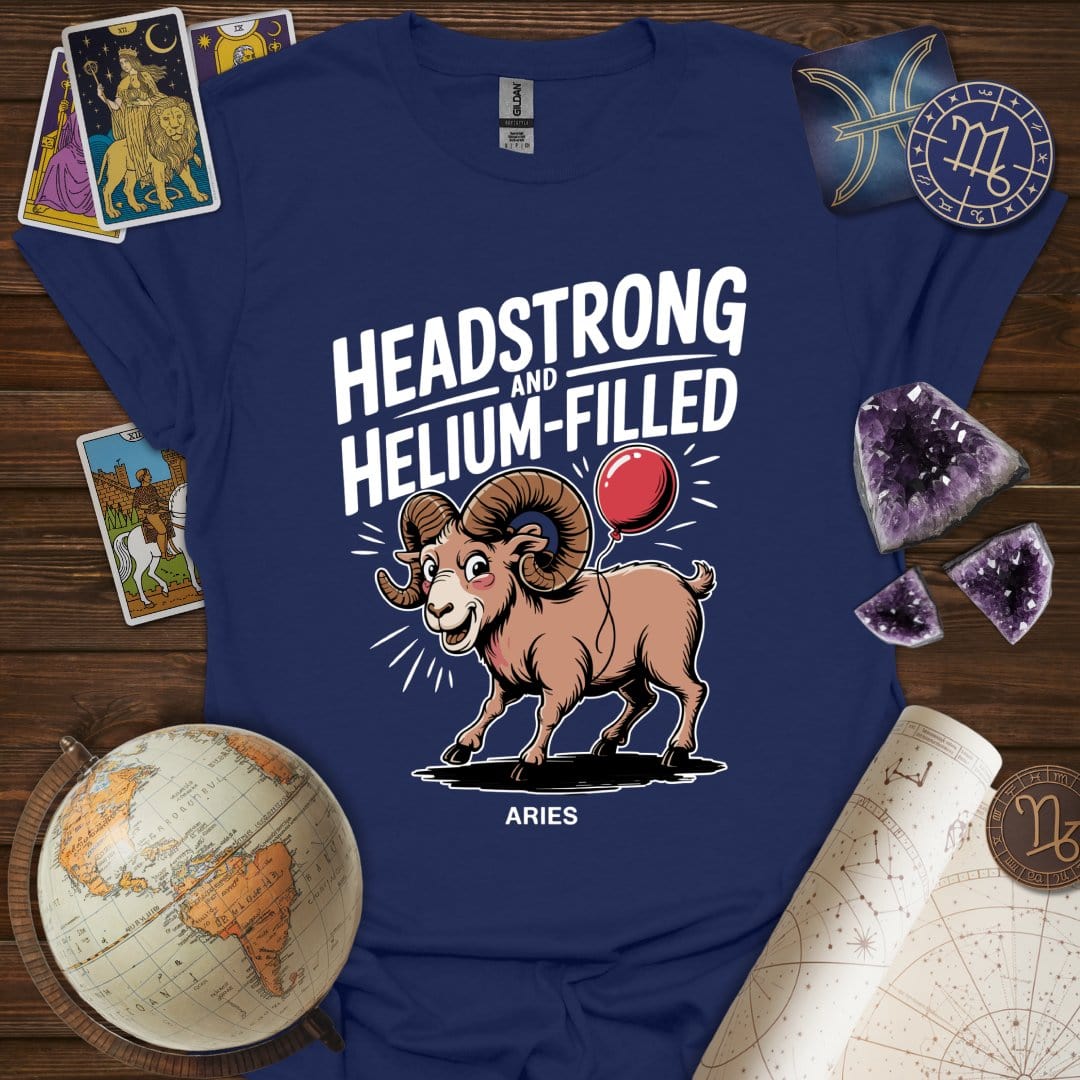Printify T-Shirt Navy / S Headstrong and Helium Filled T-Shirt