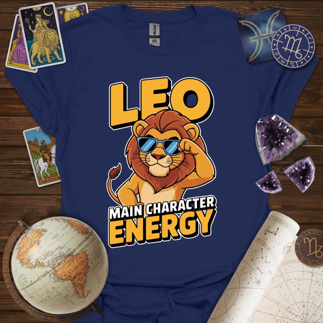 Printify T-Shirt Navy / S Leo - Main Character Energy T-Shirt
