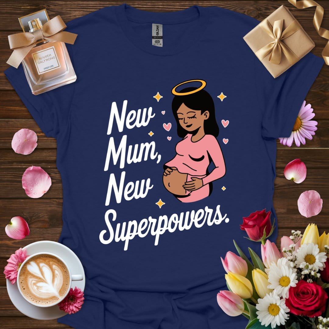 Printify T-Shirt Navy / S New Mum Superpowers T-Shirt