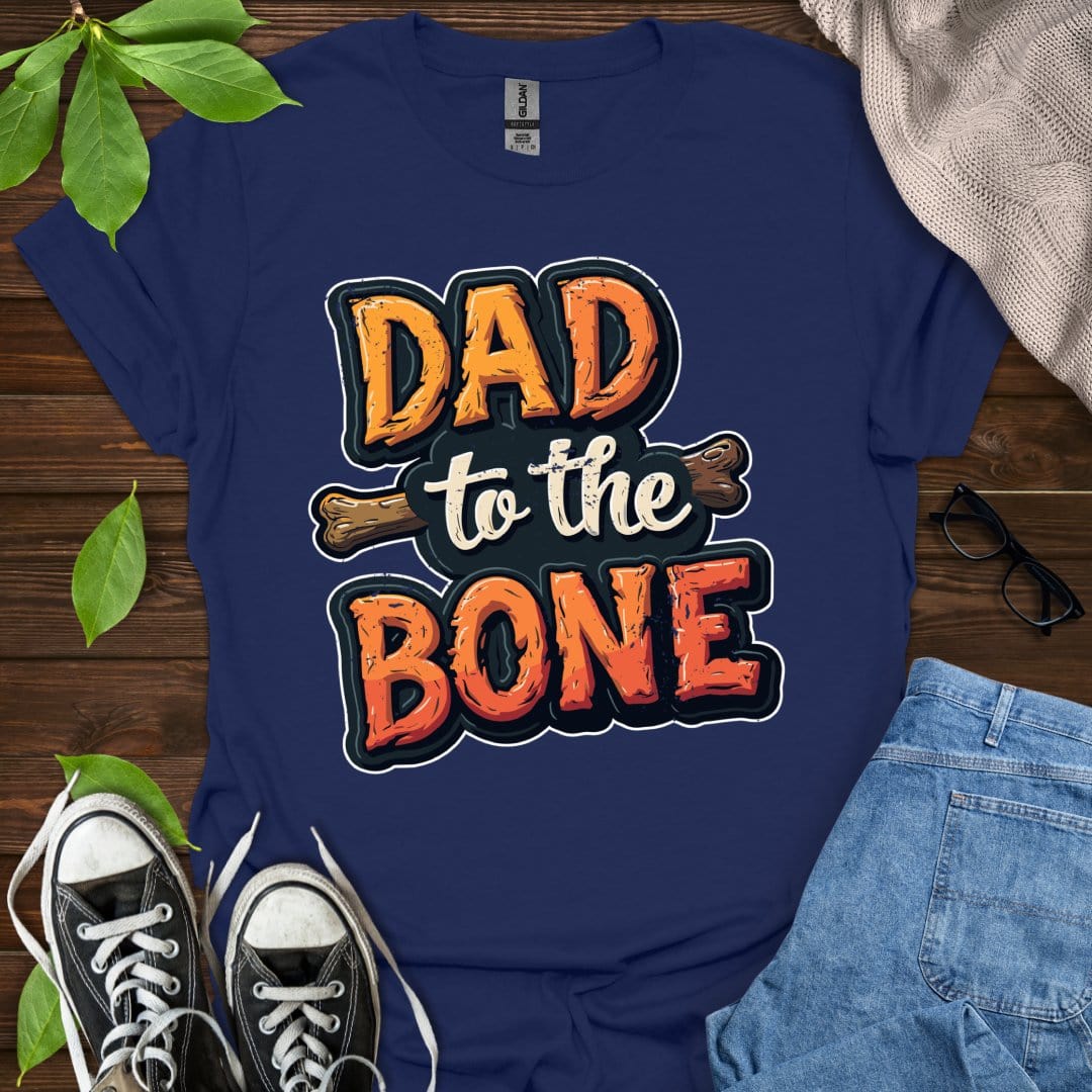 Printify T-Shirt Navy / XS Dad To The Bone
