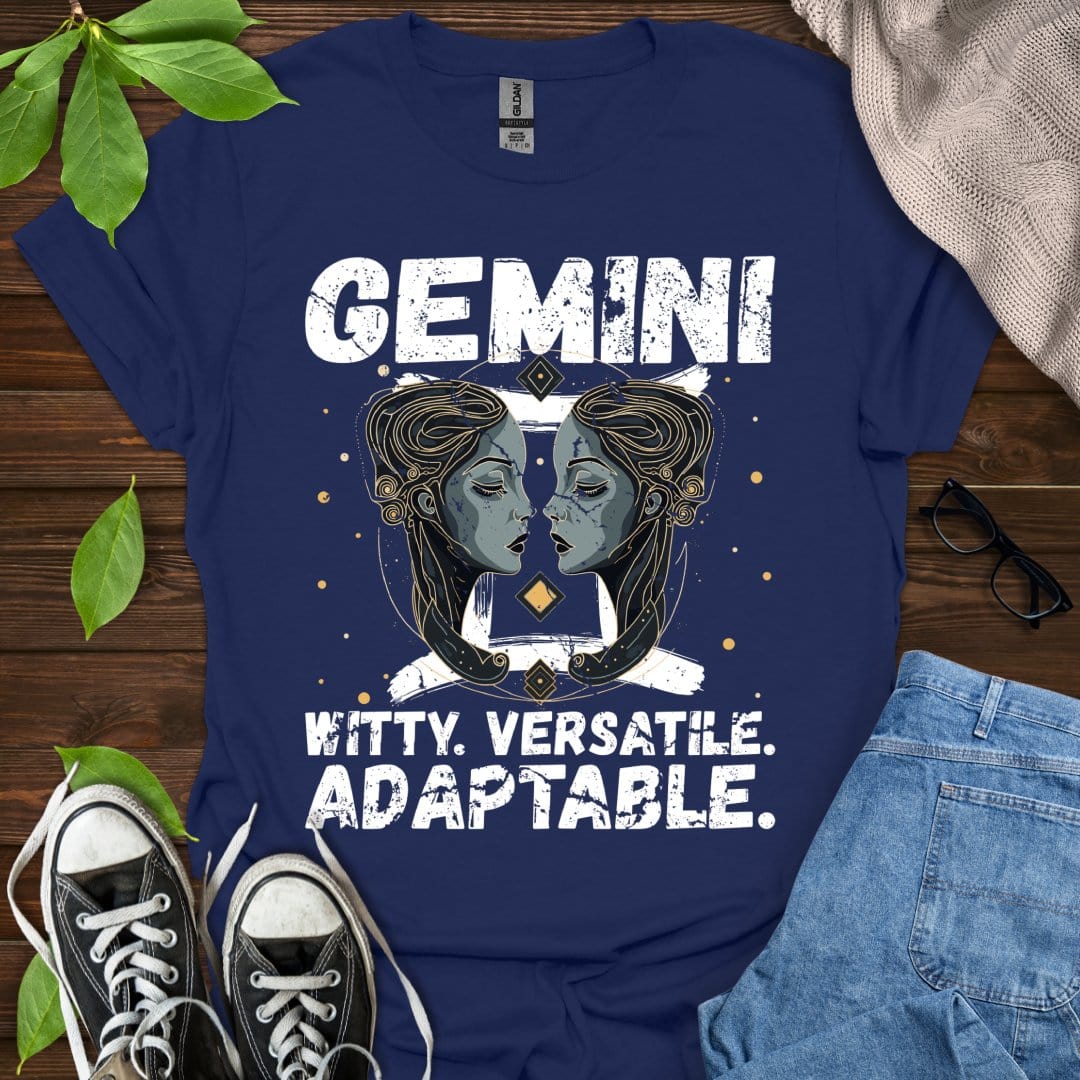 Printify T-Shirt Navy / XS Gemini - Witty. Versatile. Adaptable.