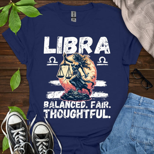 Printify T-Shirt Navy / XS Libra - Balanced. Fair. Thoughtful.