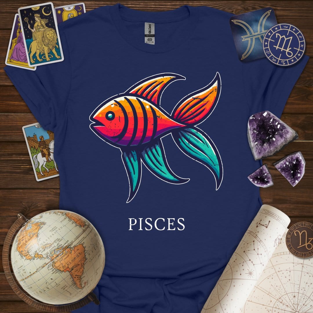 Printify T-Shirt Navy / XS Pisces Icon T-Shirt