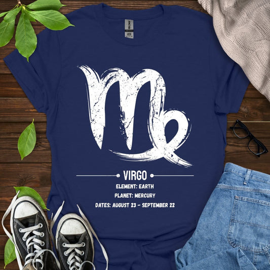 Printify T-Shirt Navy / XS Virgo Glyph