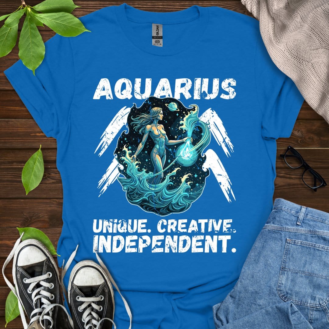 Printify T-Shirt Royal Blue / XS Aquarius - Unique. Creative. Independent.