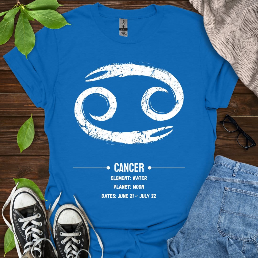 Printify T-Shirt Royal / S Cancer Glyph T-Shirt
