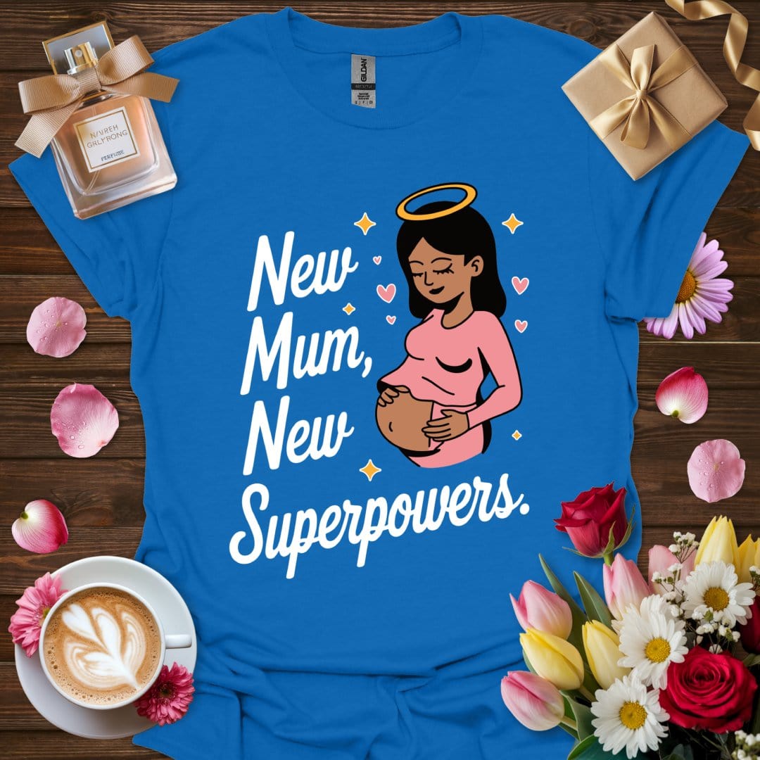 Printify T-Shirt Royal / S New Mum Superpowers T-Shirt