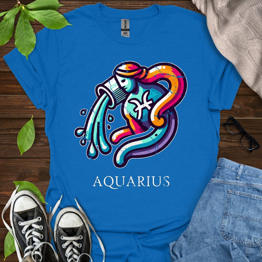 Printify T-Shirt Royal / XS Aquarius (Simple)