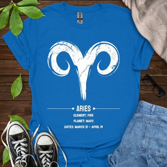 Printify T-Shirt Royal / XS Aries Glyph