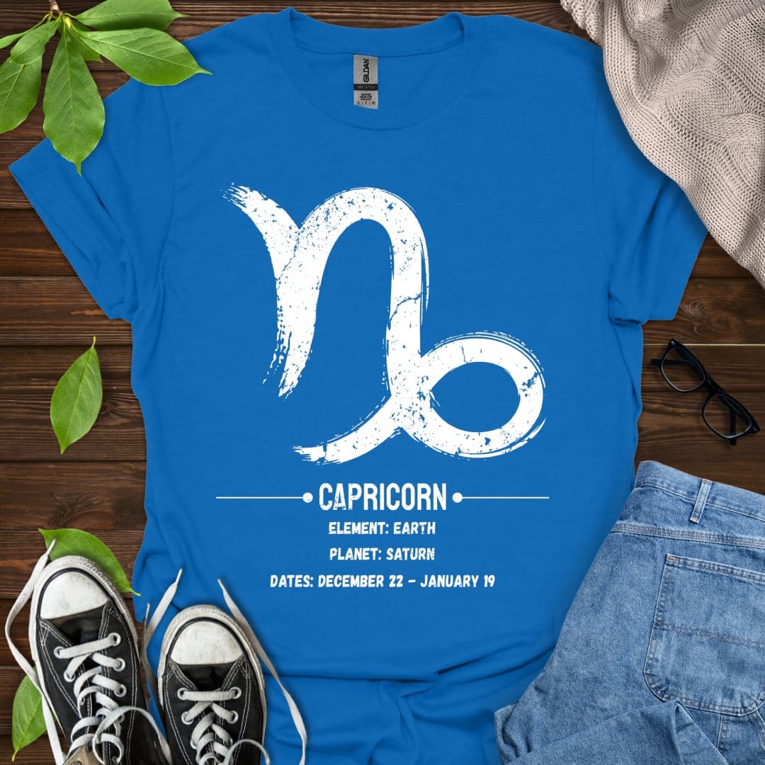 Printify T-Shirt Royal / XS Capricorn Glyph