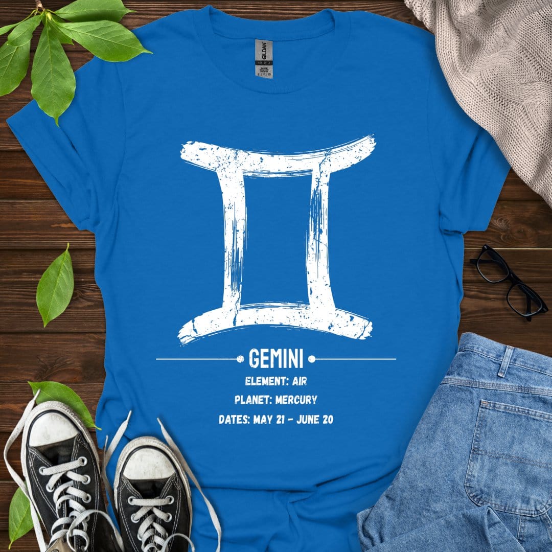 Printify T-Shirt Royal / XS Gemini Glyph