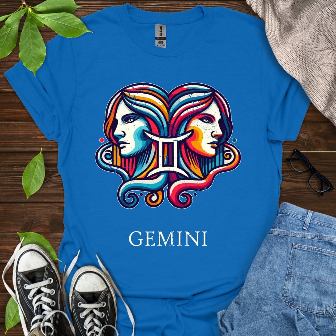 Printify T-Shirt Royal / XS Gemini (Simple)