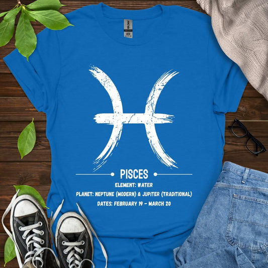 Printify T-Shirt Royal / XS Pisces Glyph