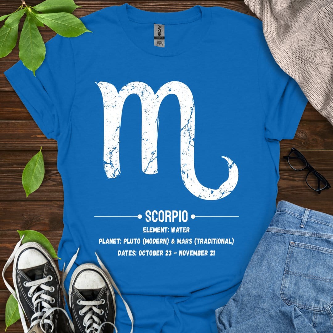 Printify T-Shirt Royal / XS Scorpio Glyph