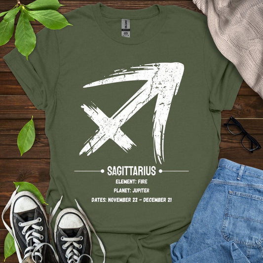 Printify T-Shirt Sagittarius Glyph