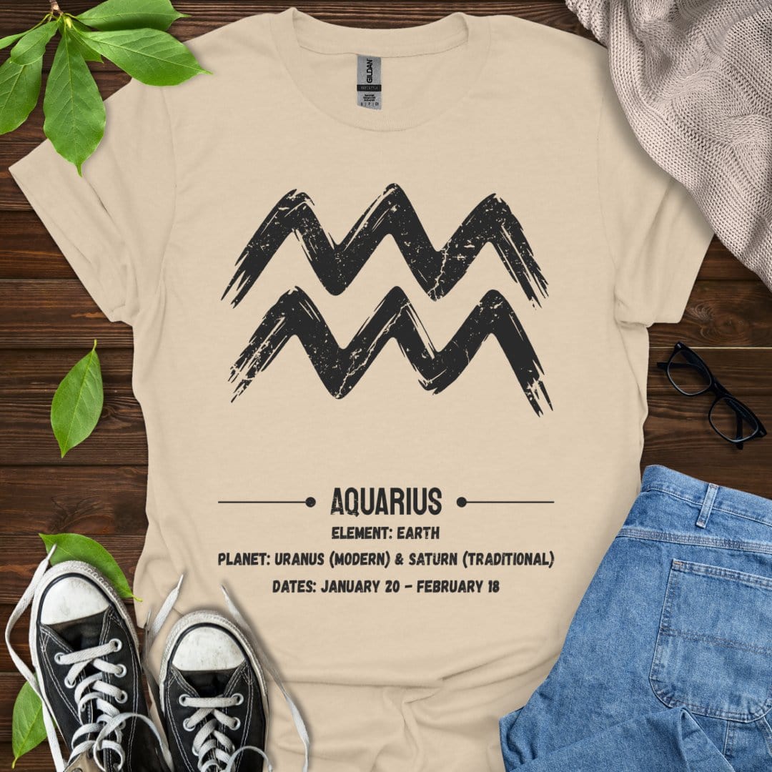 Printify T-Shirt Sand / S Aquarius Glyph