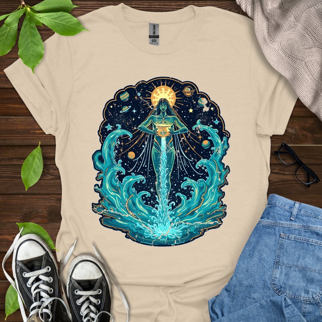 Printify T-Shirt Sand / S Aquarius - Graphic