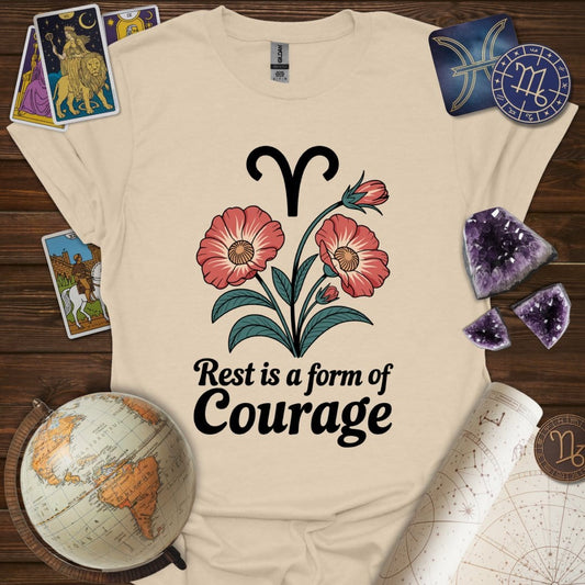 Printify T-Shirt Sand / S Aries Courage T-Shirt