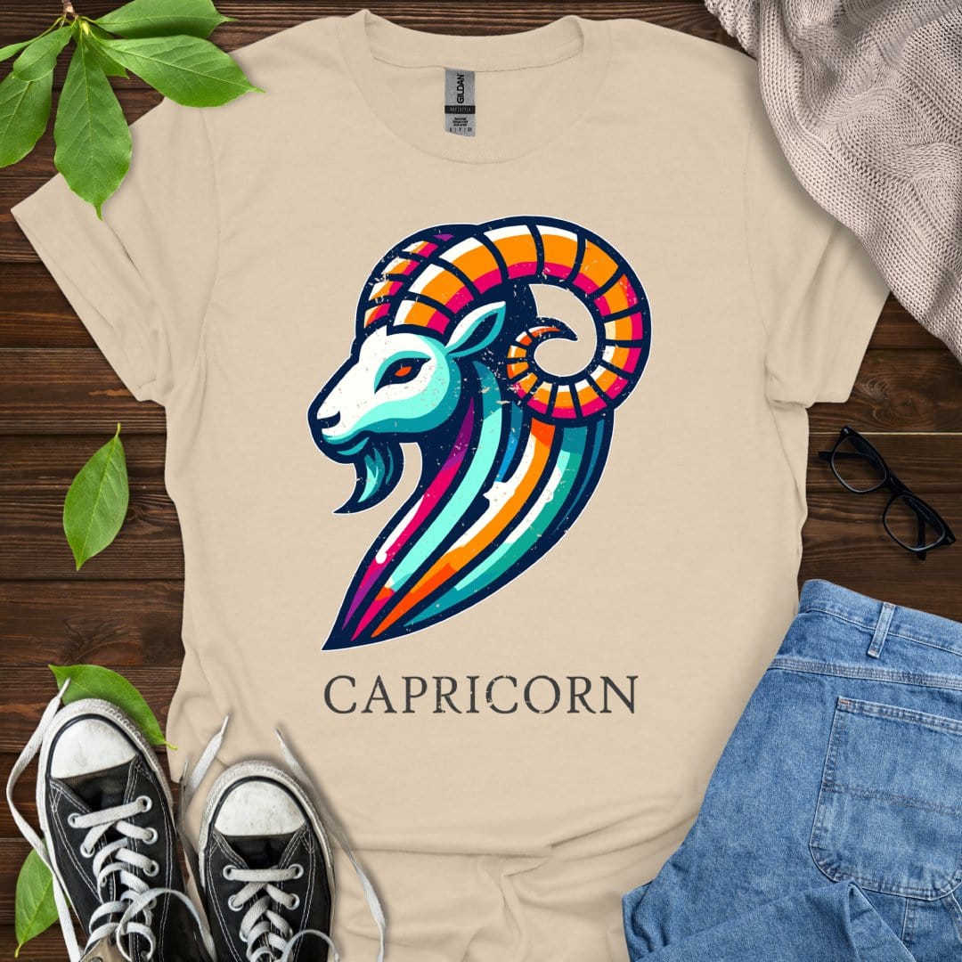 Printify T-Shirt Sand / S Capricorn (Simple)