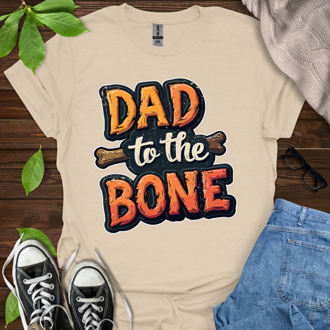 Printify T-Shirt Sand / S Dad To The Bone