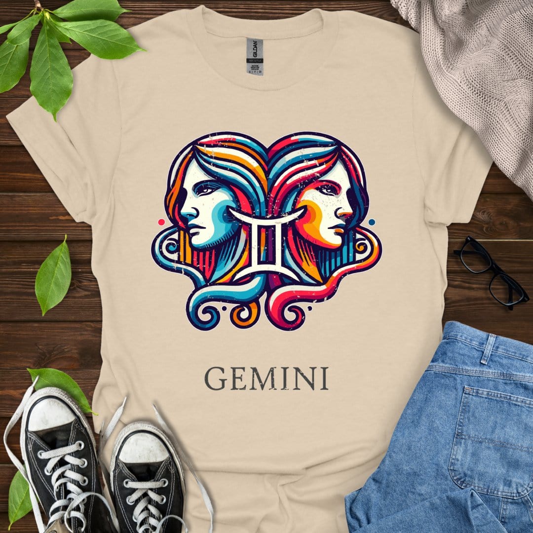 Printify T-Shirt Sand / S Gemini (Simple)