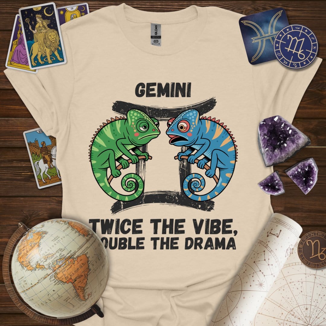 Printify T-Shirt Sand / S Gemini Twice The Vibe T-Shirt