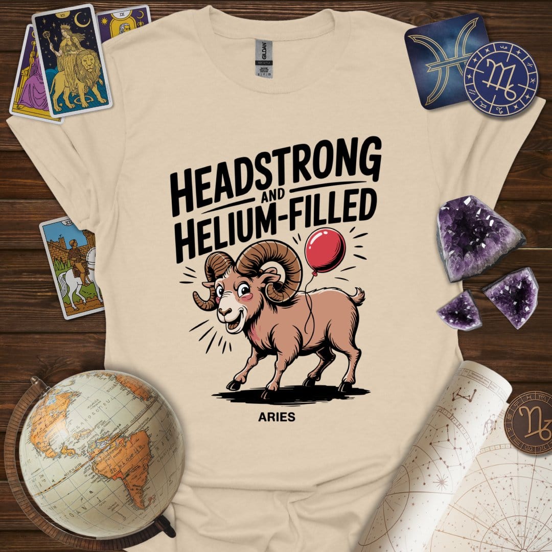 Printify T-Shirt Sand / S Headstrong and Helium Filled T-Shirt