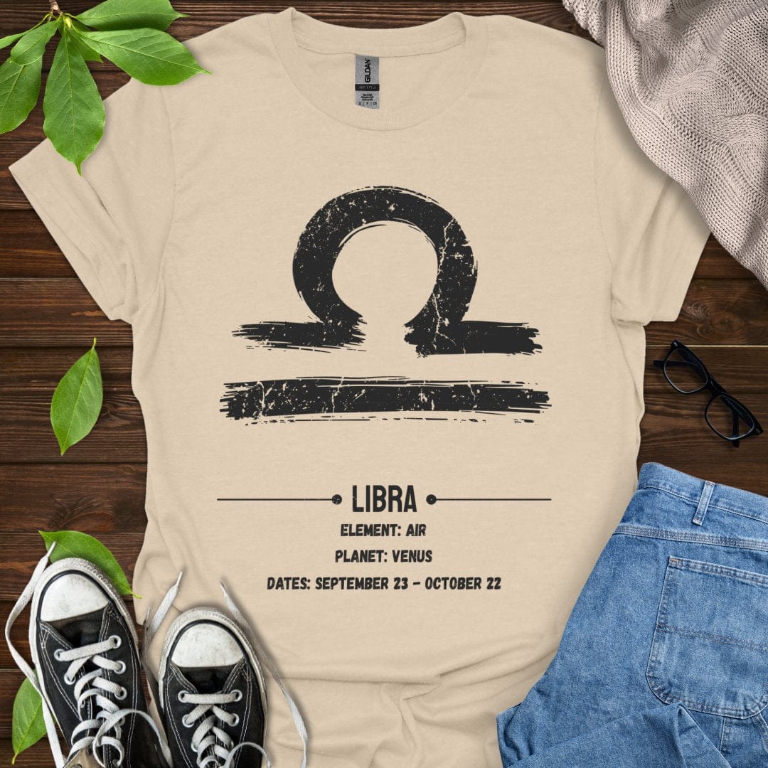 Printify T-Shirt Sand / S Libra Glyph