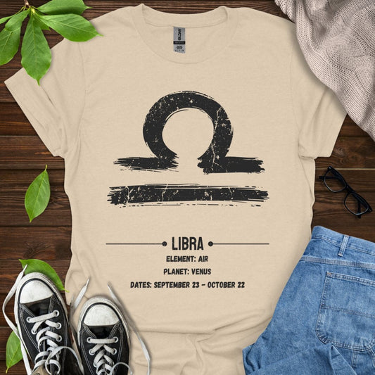 Printify T-Shirt Sand / S Libra Glyph
