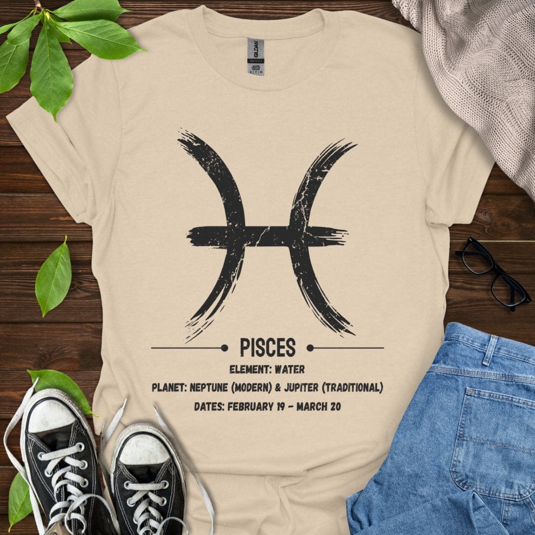 Printify T-Shirt Sand / S Pisces Glyph