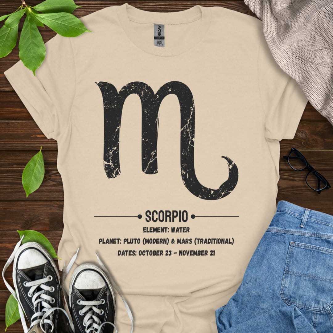 Printify T-Shirt Sand / S Scorpio Glyph