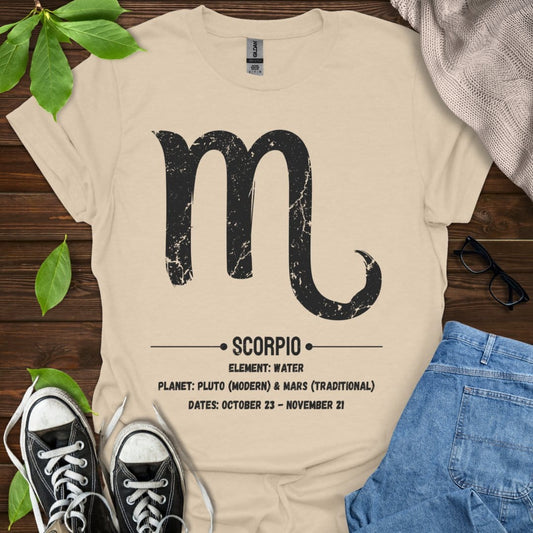 Printify T-Shirt Sand / S Scorpio Glyph