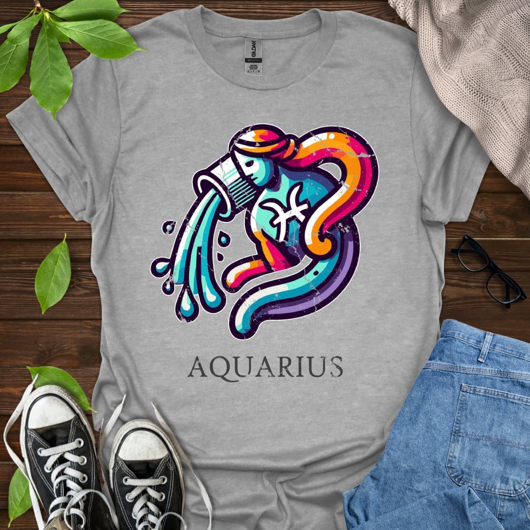 Printify T-Shirt Sport Grey / XS Aquarius (Simple)
