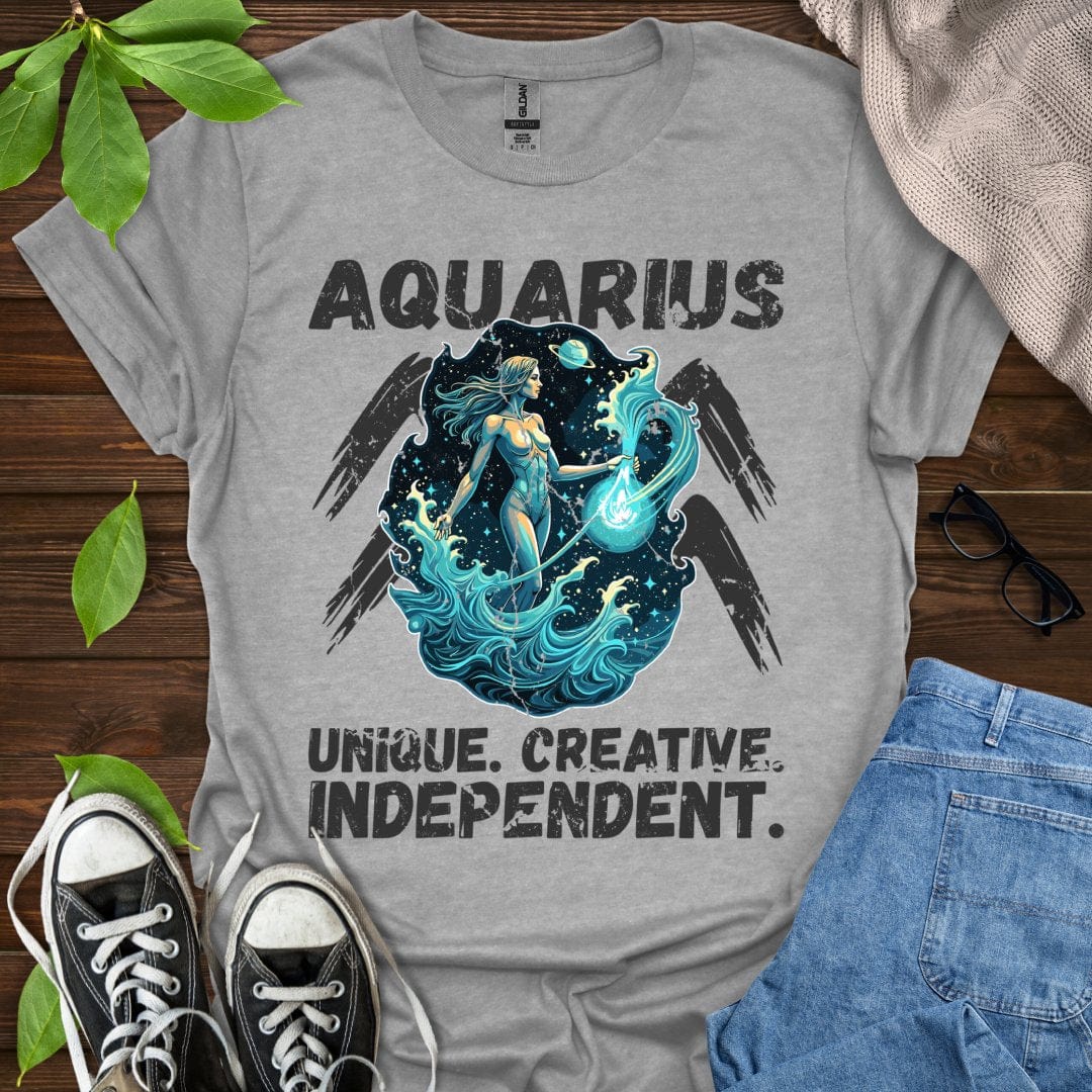 Printify T-Shirt Sport Grey / XS Aquarius - Unique. Creative. Independent.