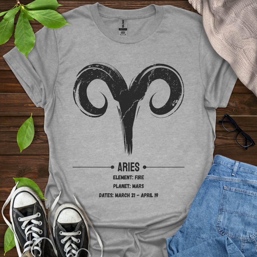 Printify T-Shirt Sport Grey / XS Aries Glyph