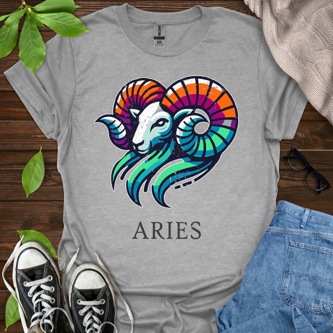 Printify T-Shirt Sport Grey / XS Aries (Simple)