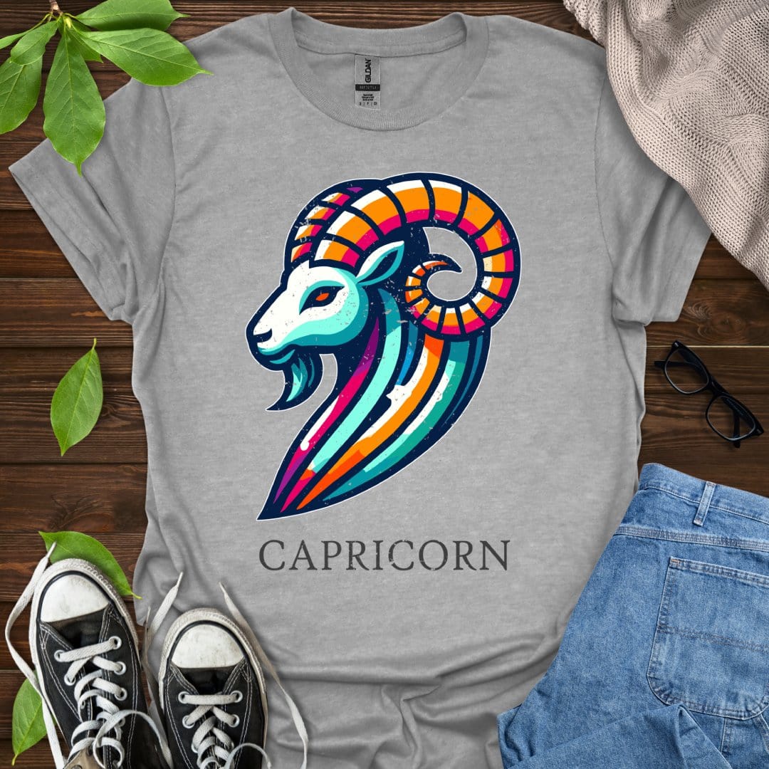 Printify T-Shirt Sport Grey / XS Capricorn (Simple)