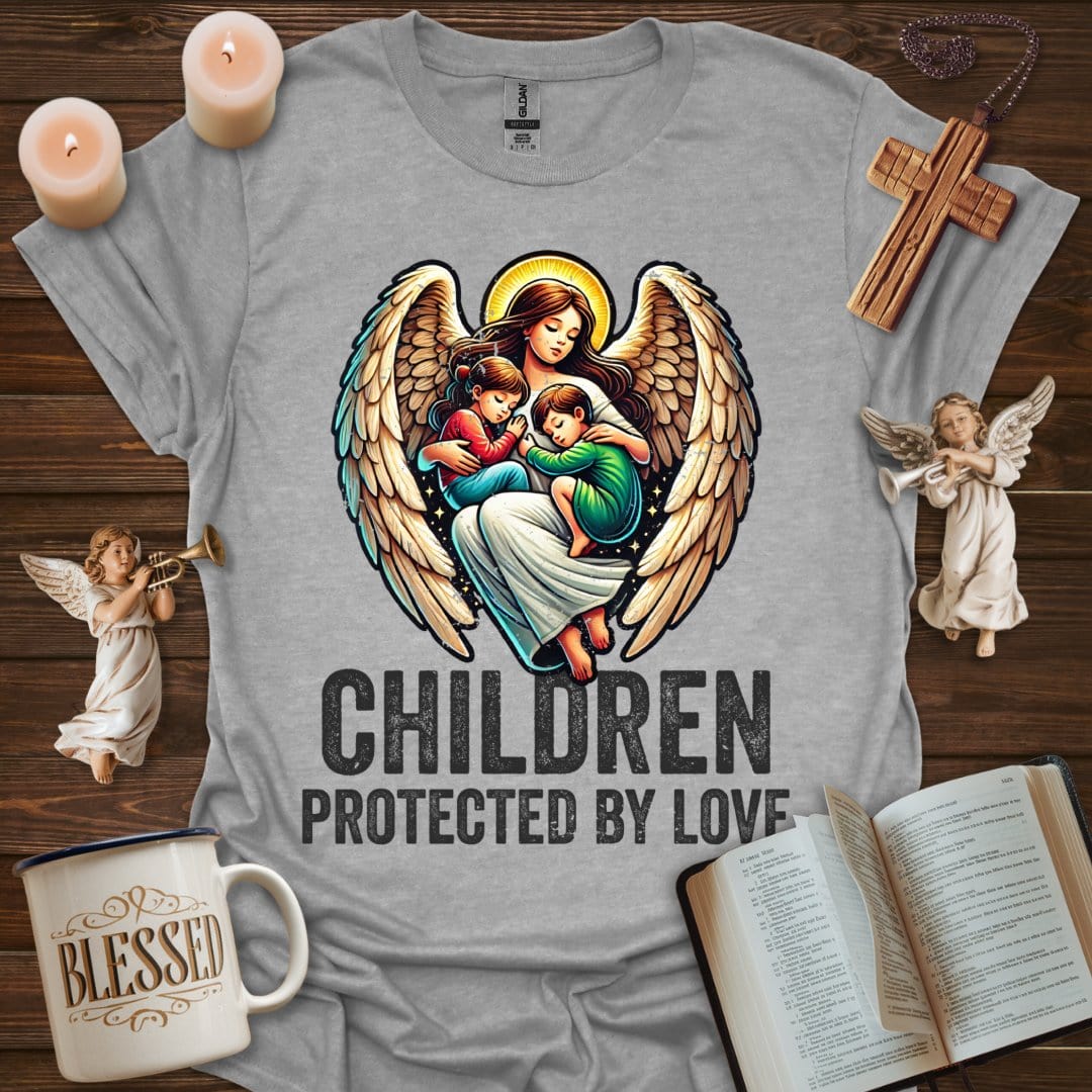 Printify T-Shirt Sport Grey / XS Children Protected By Love T-Shirt