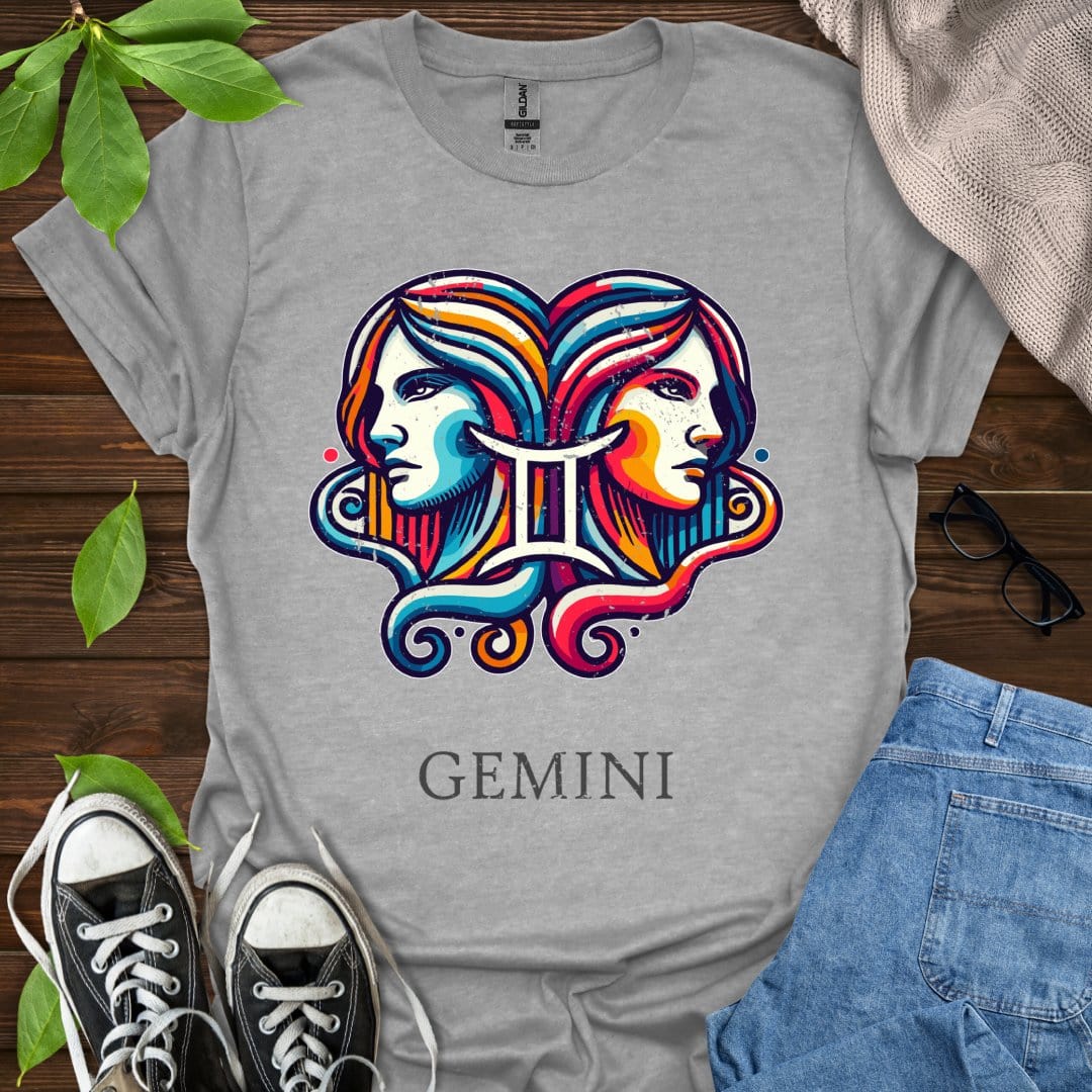 Printify T-Shirt Sport Grey / XS Gemini (Simple)