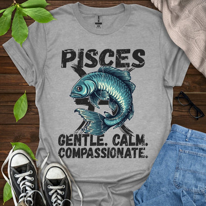 Printify T-Shirt Sport Grey / XS Pisces - Gentle. Calm. Compassionate.