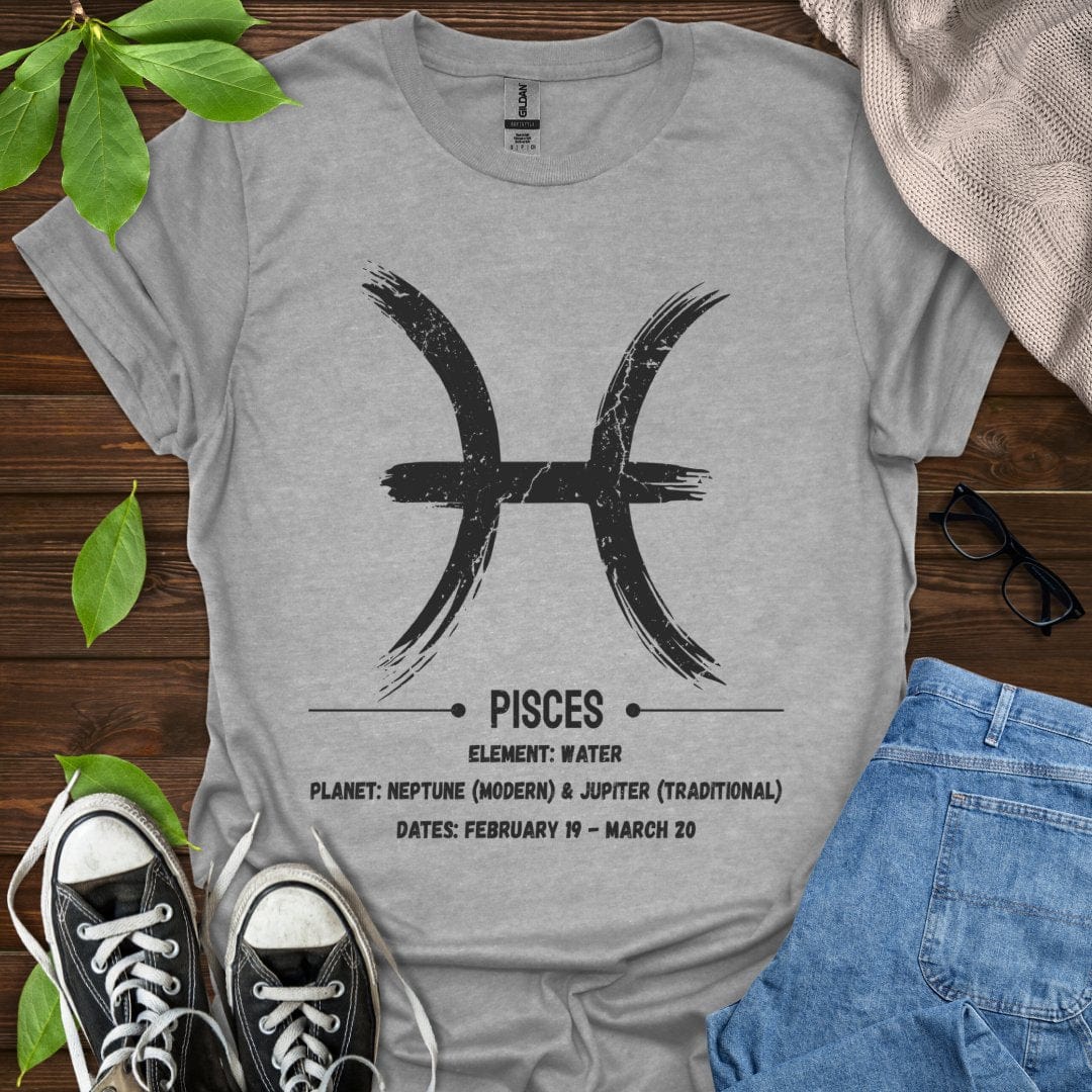 Printify T-Shirt Sport Grey / XS Pisces Glyph