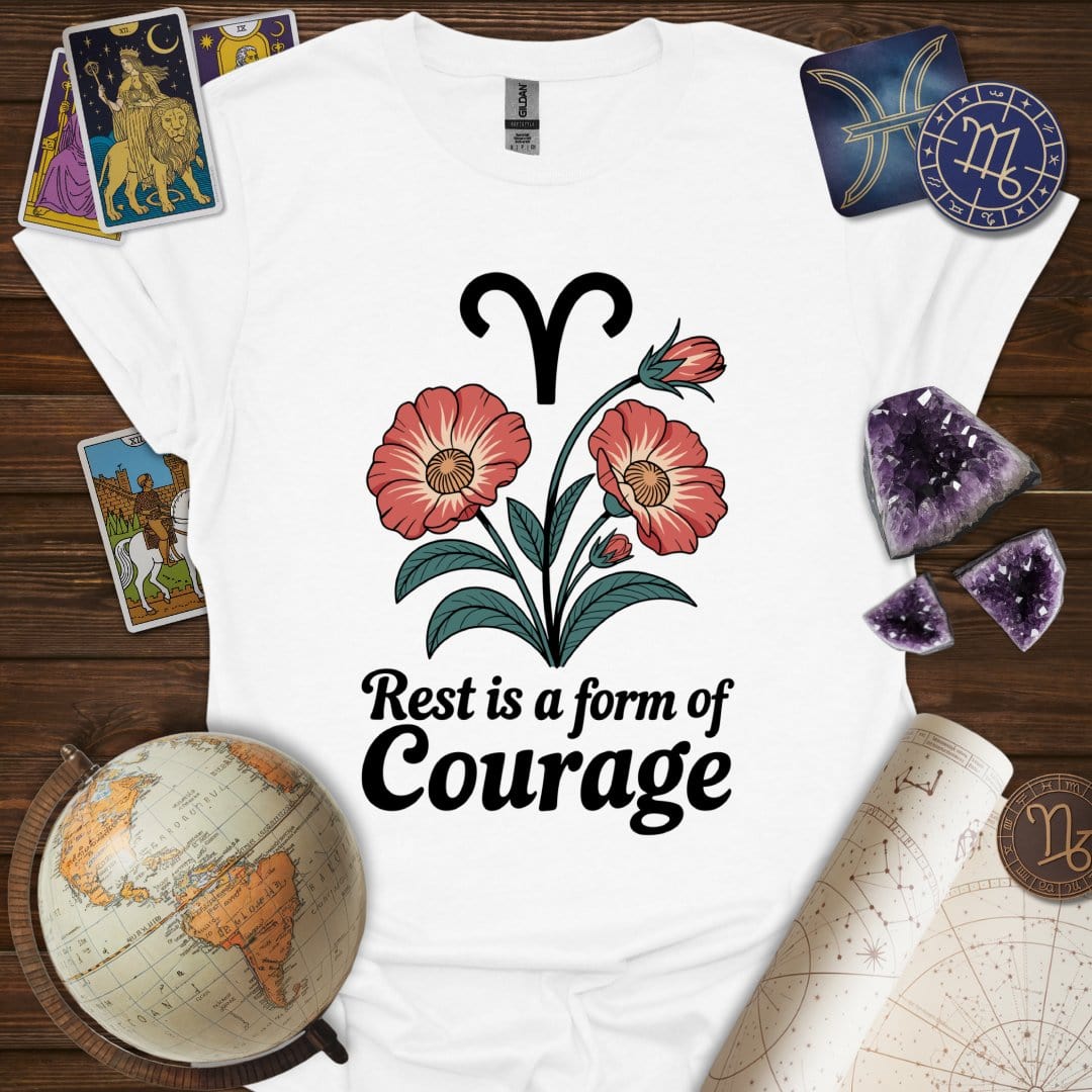 Printify T-Shirt White / S Aries Courage T-Shirt