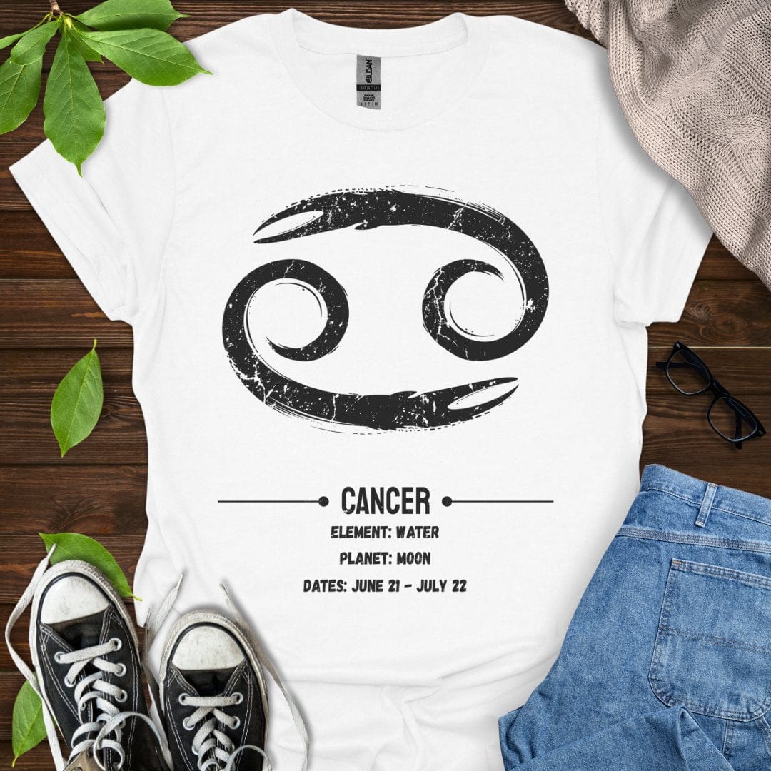 Printify T-Shirt White / S Cancer Glyph T-Shirt