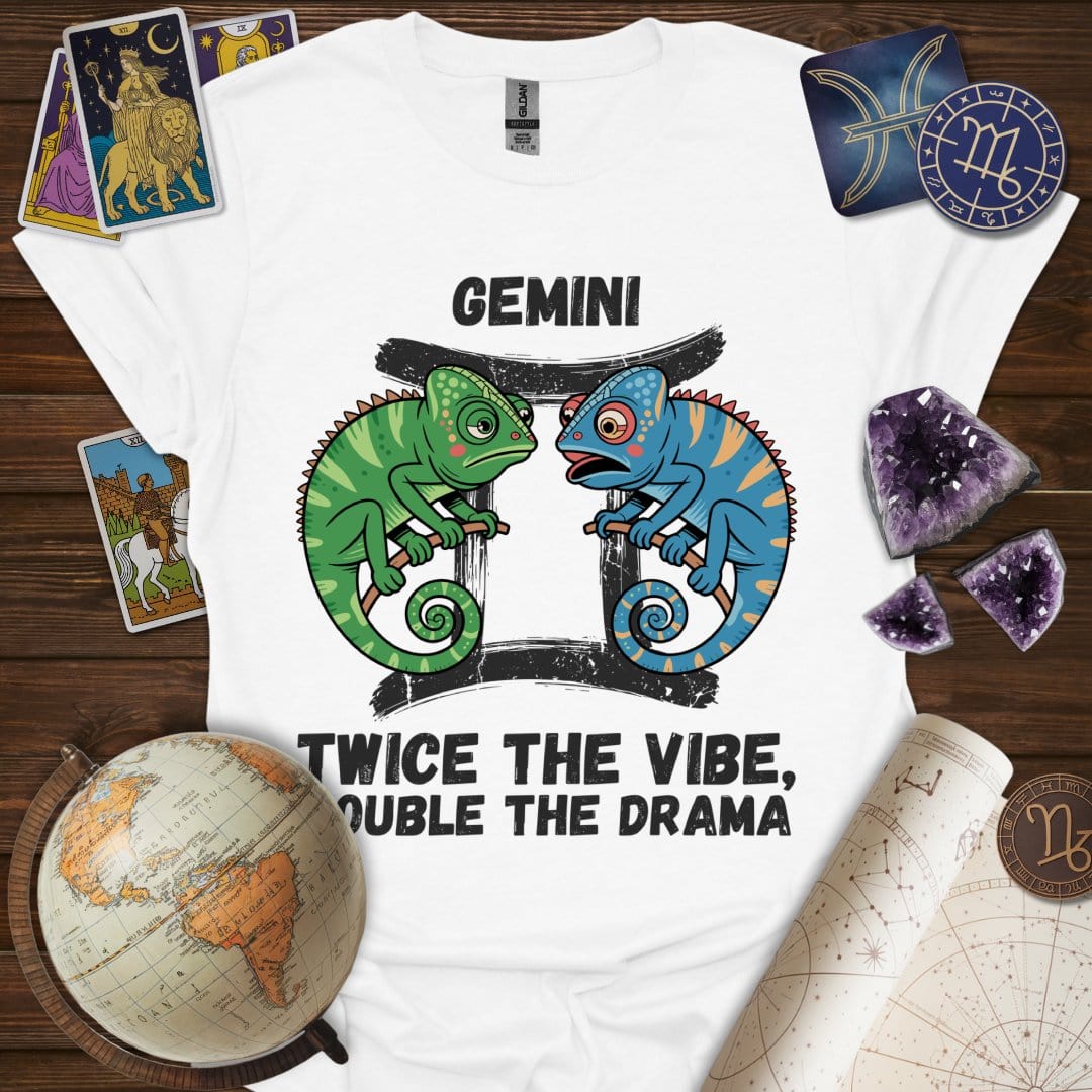 Printify T-Shirt White / S Gemini Twice The Vibe T-Shirt