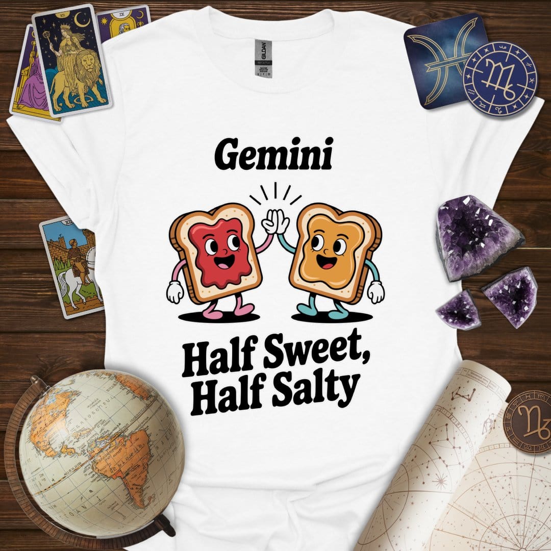Printify T-Shirt White / S Gemini Zodiac Bread T-Shirt