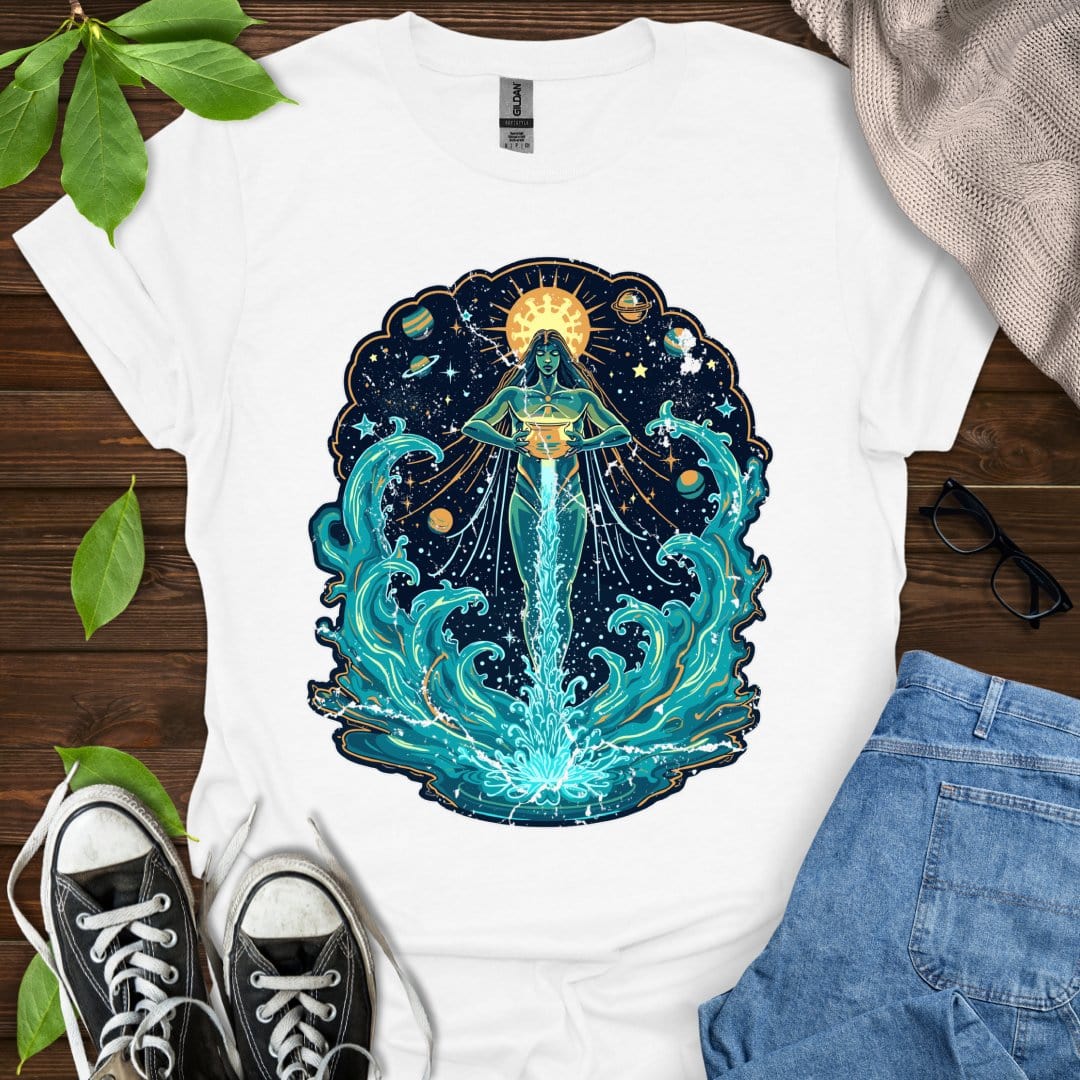 Printify T-Shirt White / XS Aquarius - Graphic