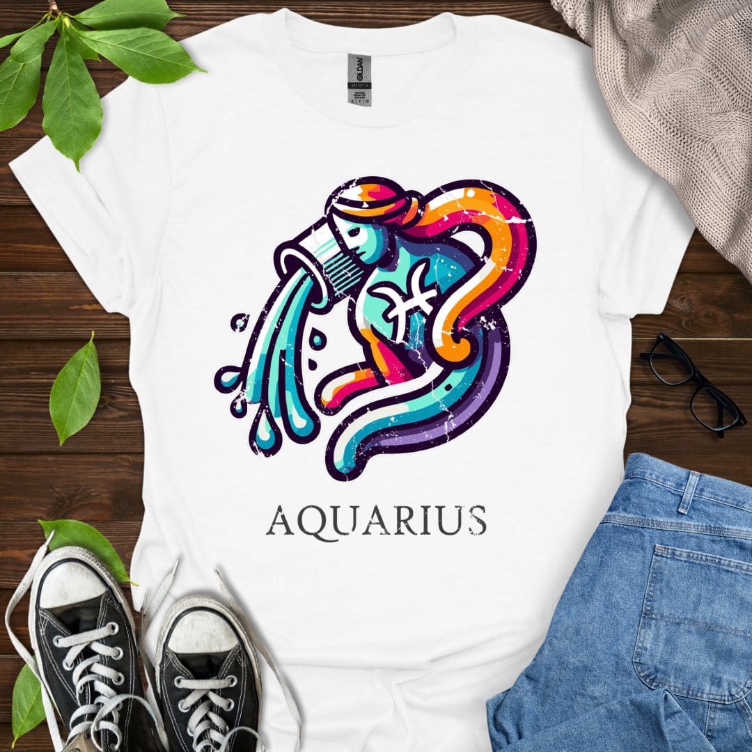Printify T-Shirt White / XS Aquarius (Simple)