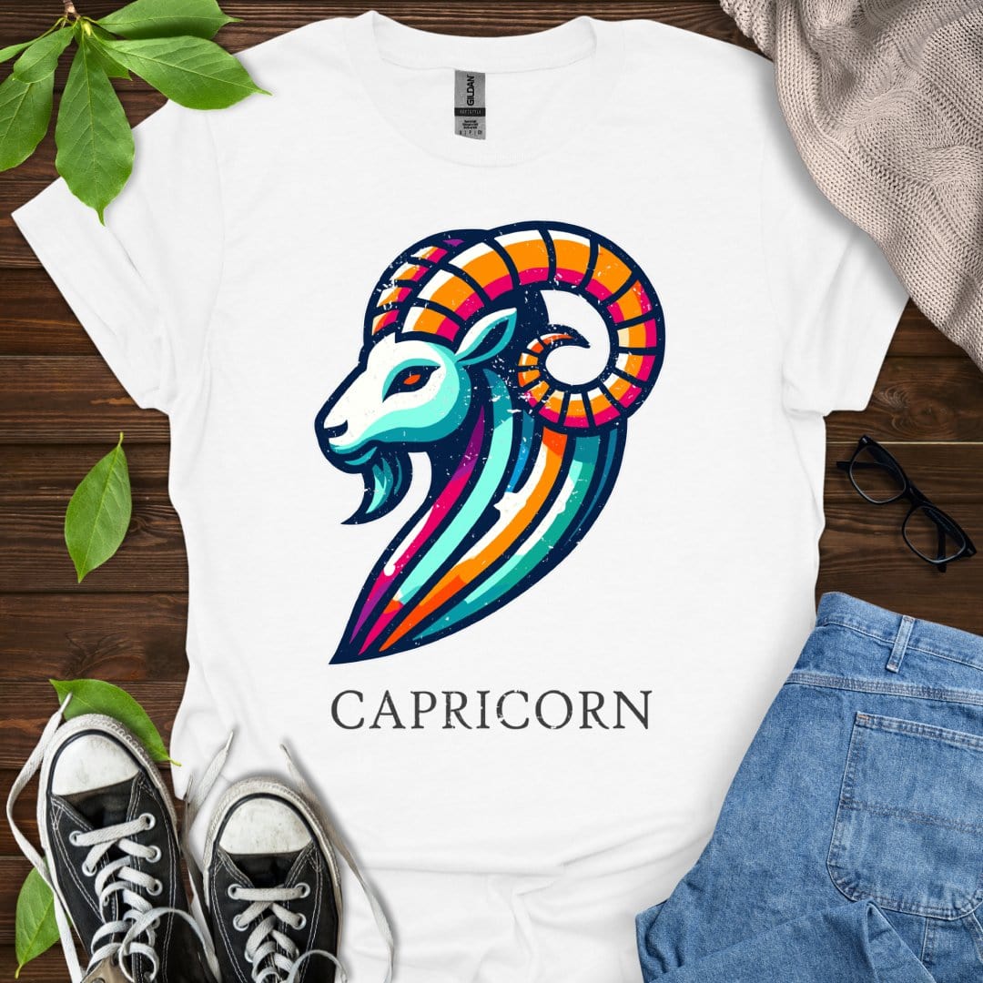 Printify T-Shirt White / XS Capricorn (Simple)