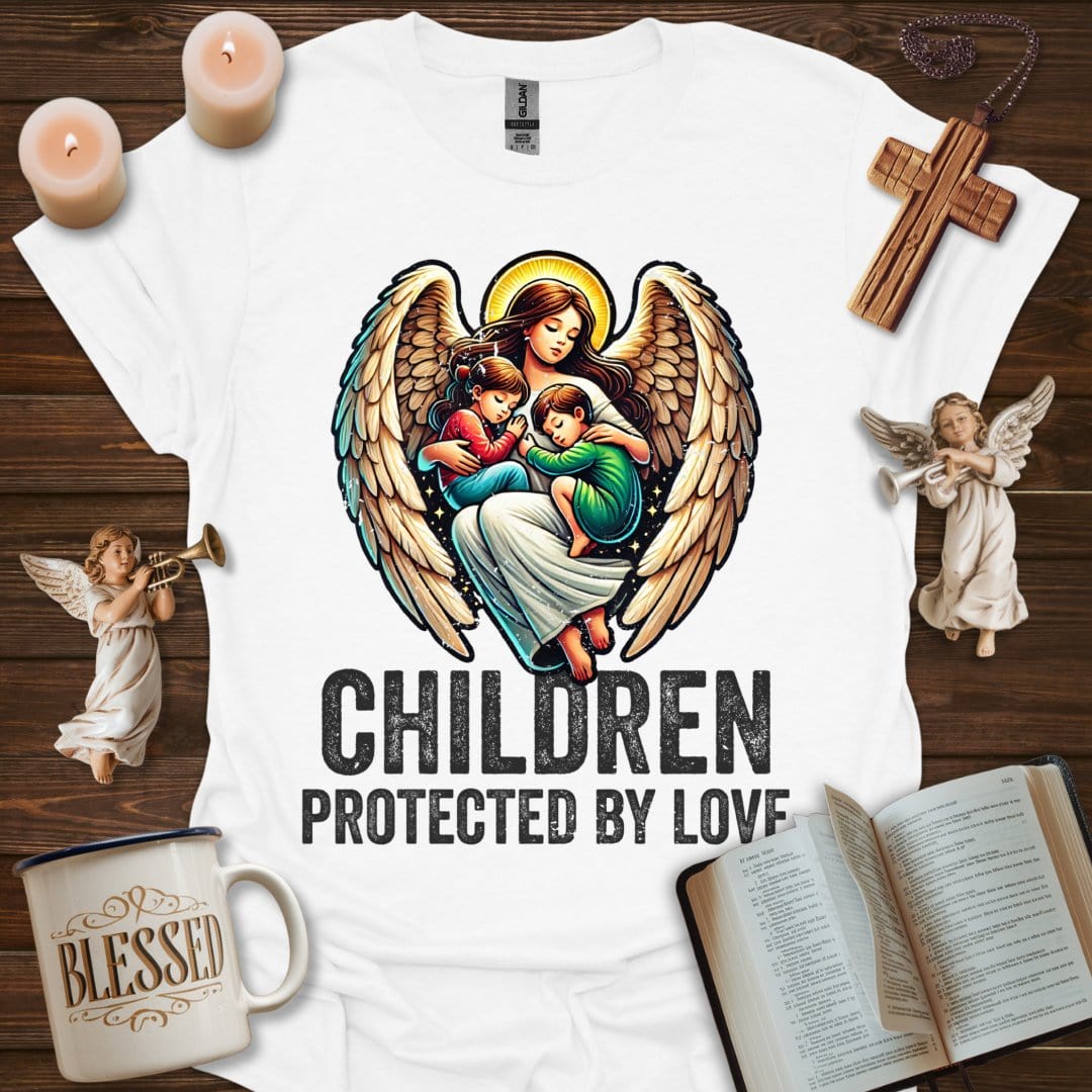 Printify T-Shirt White / XS Children Protected By Love T-Shirt